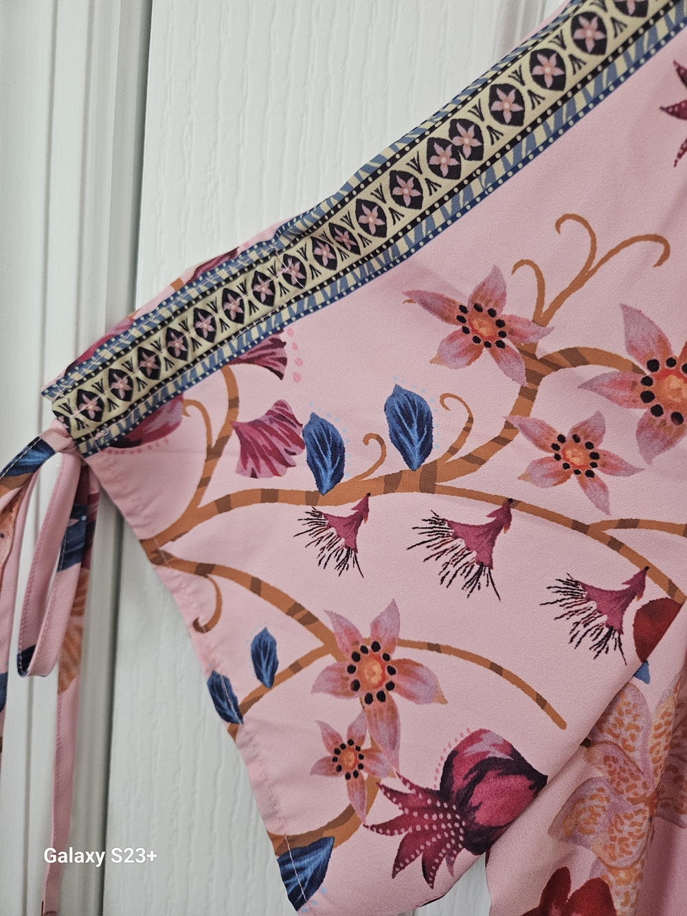 BloomChic Pink Floral V-Neck Drawstring Dress - Picture 5 of 6